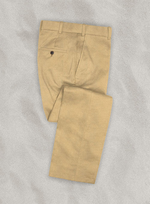 Cotton Drill Khaki Stretch Pants - StudioSuits