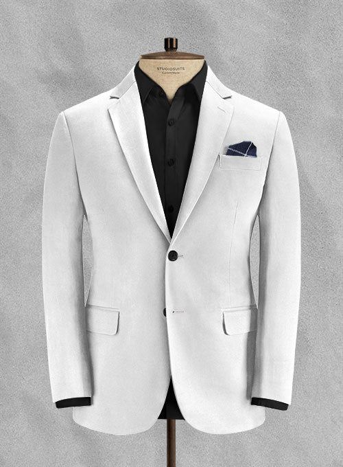 Cotton Drill White Stretch Suit - StudioSuits