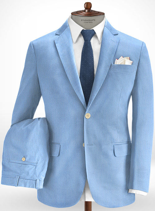 Cotton Inito Blue Suit - StudioSuits