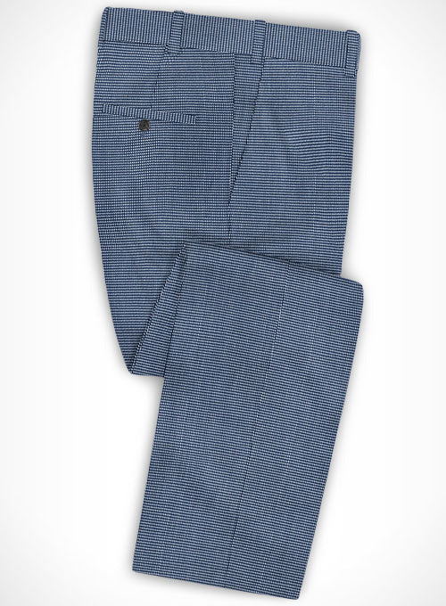 Cotton Stretch Grazia Blue Pants - StudioSuits