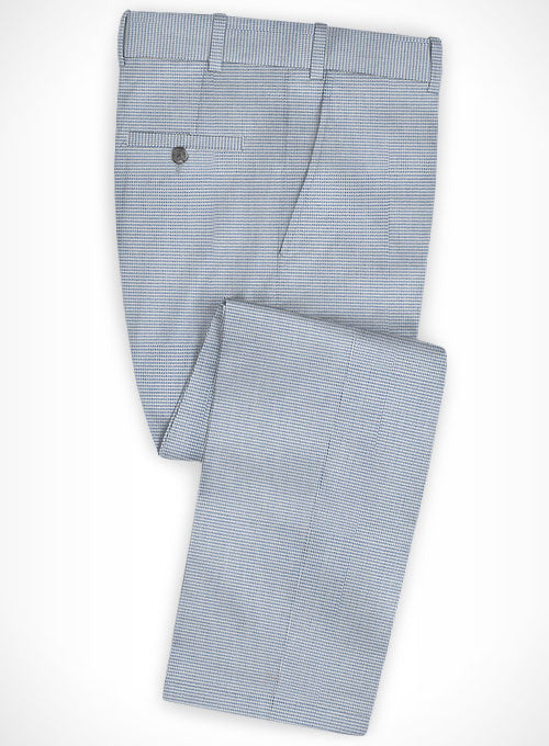 Cotton Stretch Rullo Blue Pants - StudioSuits