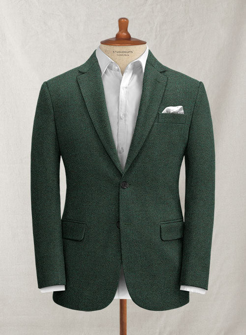 County Green Herringbone Tweed Jacket - StudioSuits