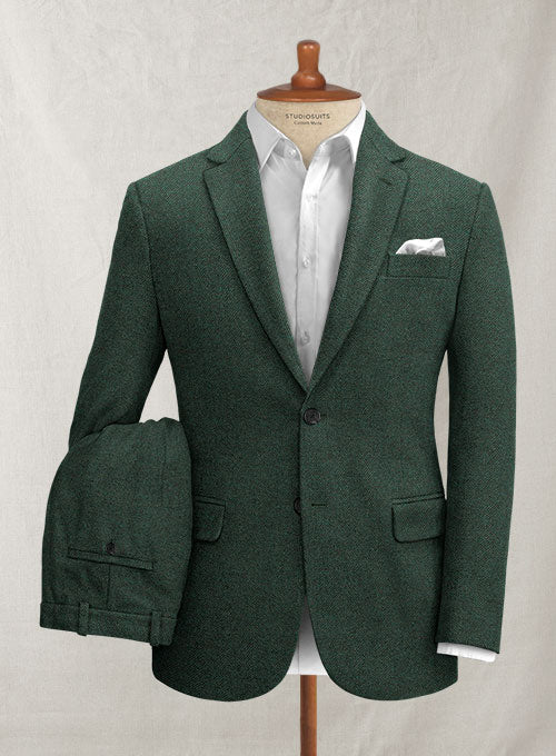 County Green Herringbone Tweed Suit - StudioSuits