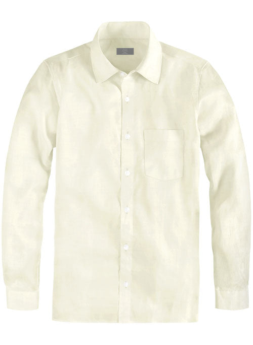 Cream Cotton Linen Shirt