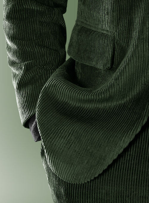 Solbiati Cocktail Green Corduroy Suit II - StudioSuits
