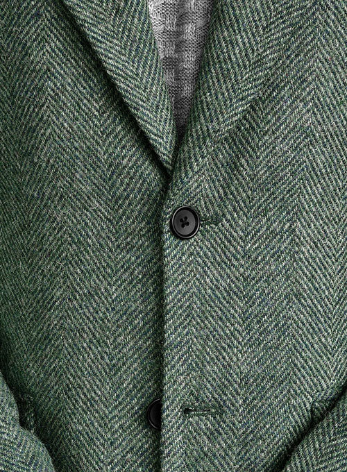 Harris Tweed Wide Herringbone Green Jacket II - StudioSuits