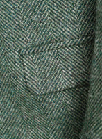 Harris Tweed Wide Herringbone Green Jacket II - StudioSuits