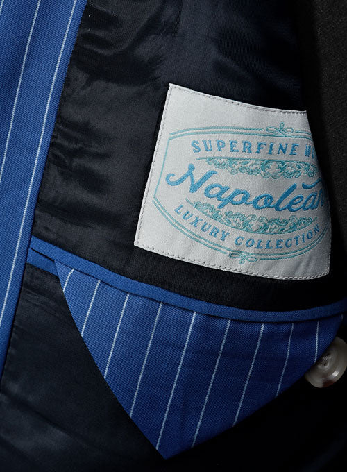 Napolean Stripo Royal Blue Wool Jacket II - StudioSuits