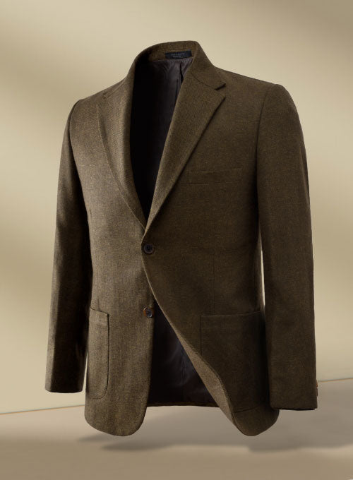 Bottle Brown Herringbone Tweed Jacket II - StudioSuits