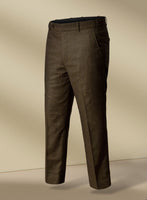 Bottle Brown Herringbone Tweed Pants II - StudioSuits