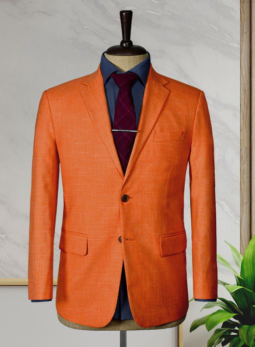 Italian Murano Orange Wool Linen Suit II - StudioSuits