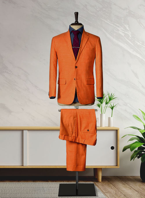 Italian Murano Orange Wool Linen Suit II - StudioSuits