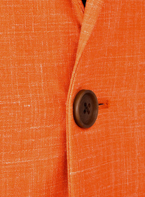 Italian Murano Orange Wool Linen Jacket II - StudioSuits