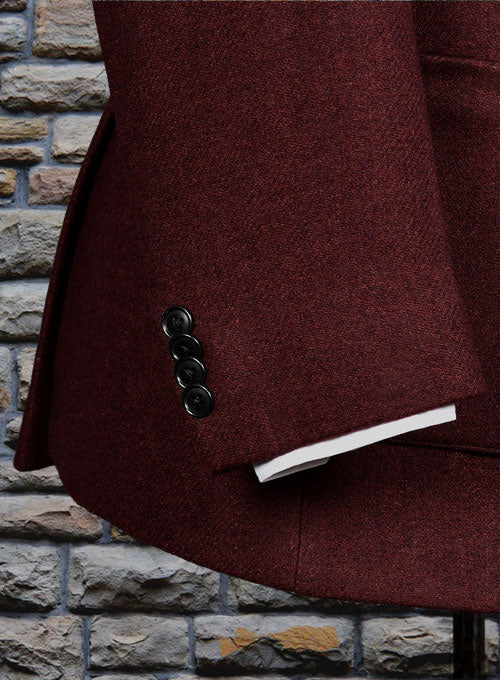 Wine Heavy Tweed Jacket II - StudioSuits