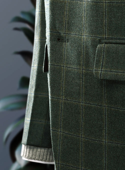 Reda Amazon Green Checks Wool Jacket II - StudioSuits