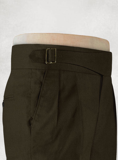 Dark Brown Chino Gurkha Trousers - StudioSuits