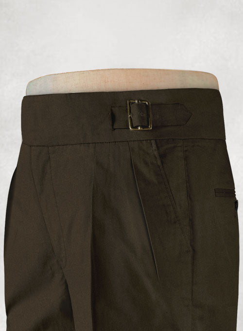 Dark Brown Chino Gurkha Trousers - StudioSuits