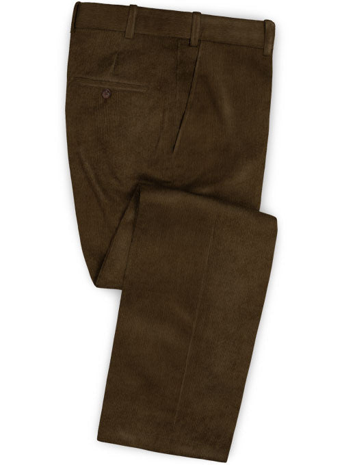 Dark Brown Corduroy Pants - StudioSuits