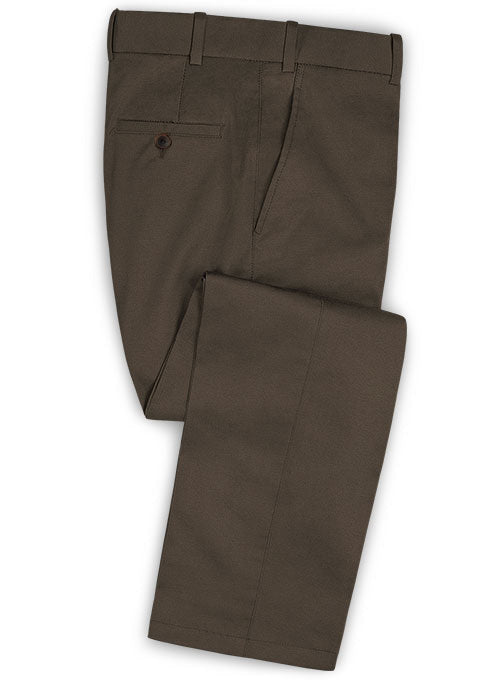 Dark Brown Stretch Chino Pants - StudioSuits