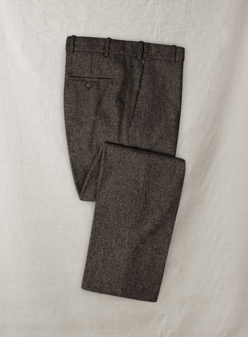 Dark Dapper Brown Tweed Pants - StudioSuits