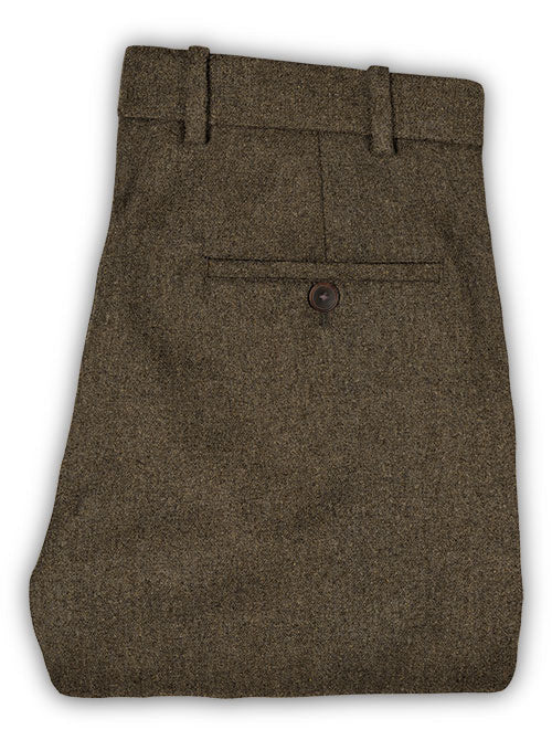 Dark Dapper Brown Tweed Pants - StudioSuits