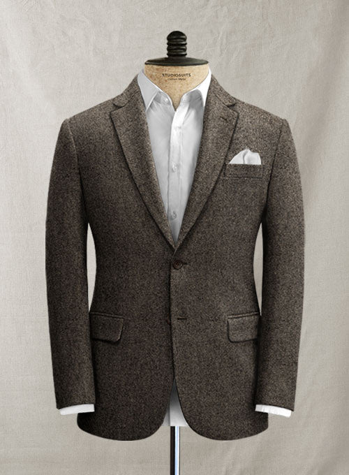 Dark Dapper Brown Tweed Suit - StudioSuits