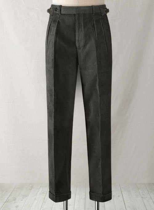Dark Gray Colonel Corduroy Trousers - StudioSuits