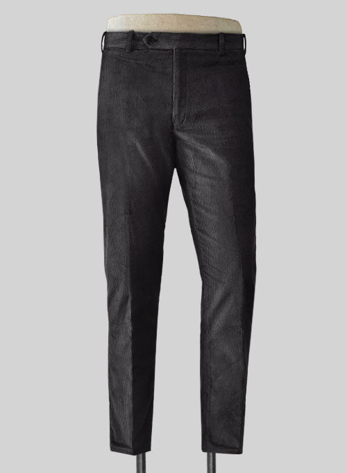 Dark Gray Stretch Corduroy Pants - StudioSuits