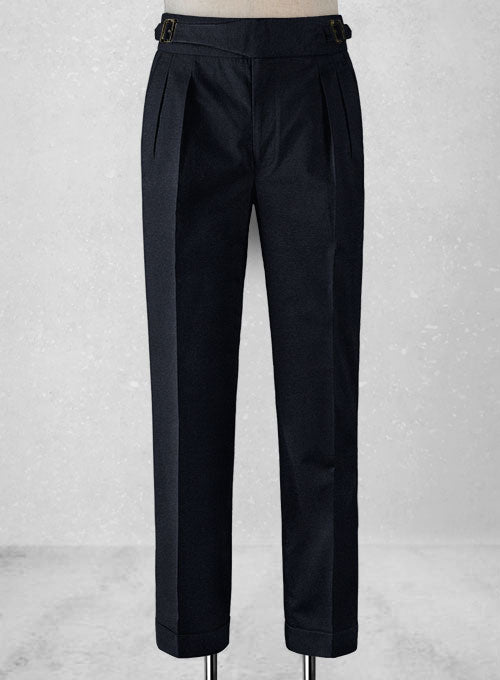 Dark Navy Blue Chino Gurkha Trousers - StudioSuits