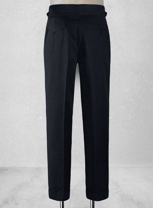 Dark Navy Blue Chino Gurkha Trousers - StudioSuits