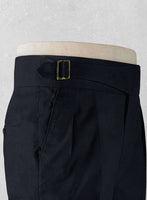 Dark Navy Blue Chino Gurkha Trousers - StudioSuits