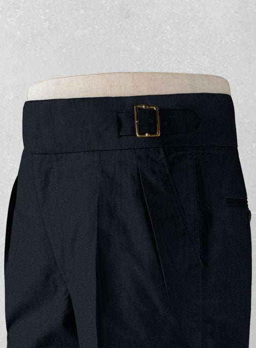 Dark Navy Blue Chino Gurkha Trousers - StudioSuits