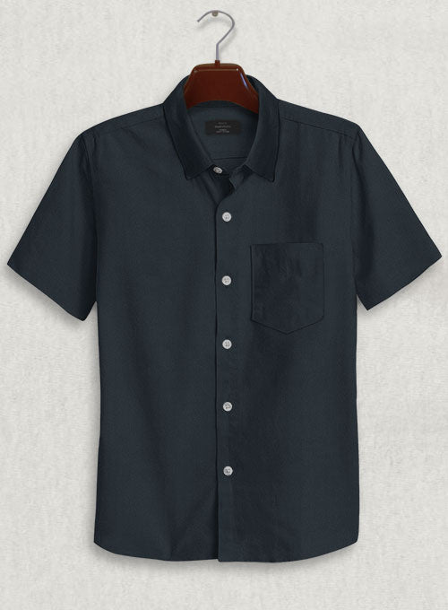 Dark Navy Stretch Twill Shirt - StudioSuits