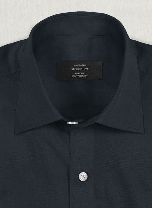Dark Navy Stretch Twill Shirt - StudioSuits