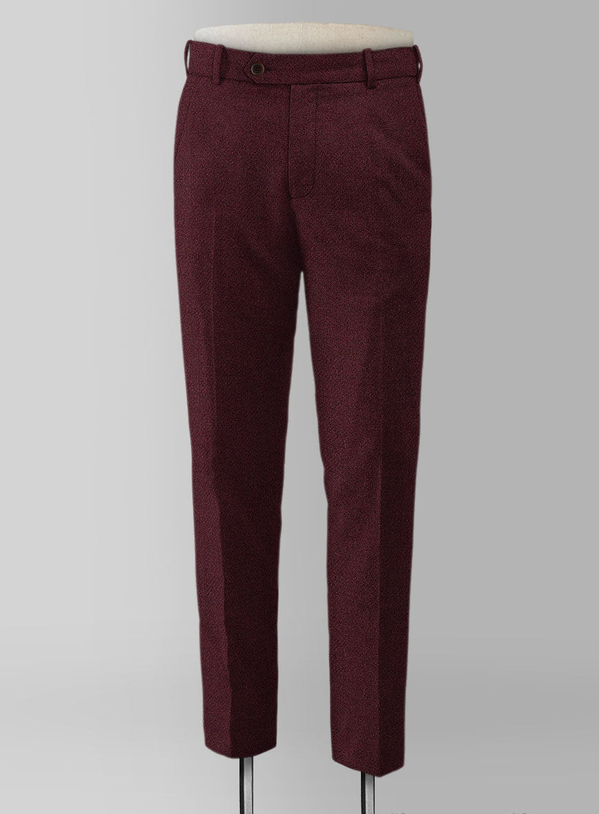 Dark Wine Heavy Tweed Pants - StudioSuits