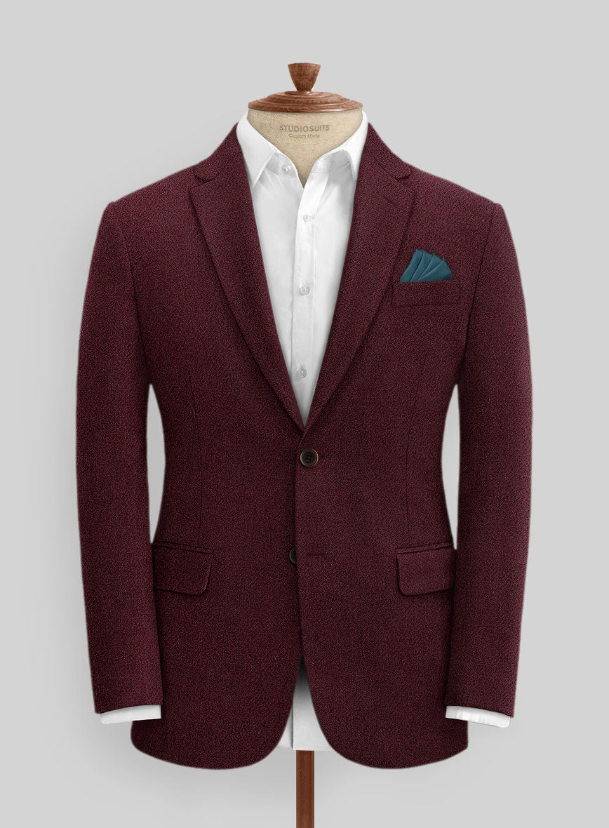 Dark Wine Heavy Tweed Suit - StudioSuits