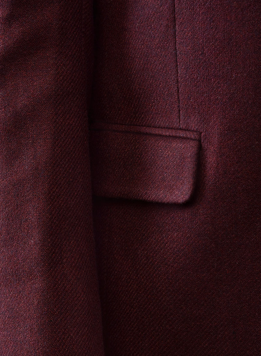 Dark Wine Heavy Tweed Suit - StudioSuits