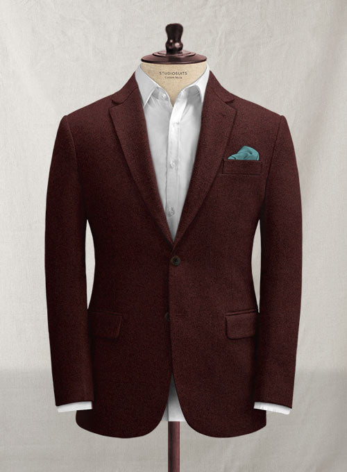 Wine Heavy Tweed Suit - StudioSuits