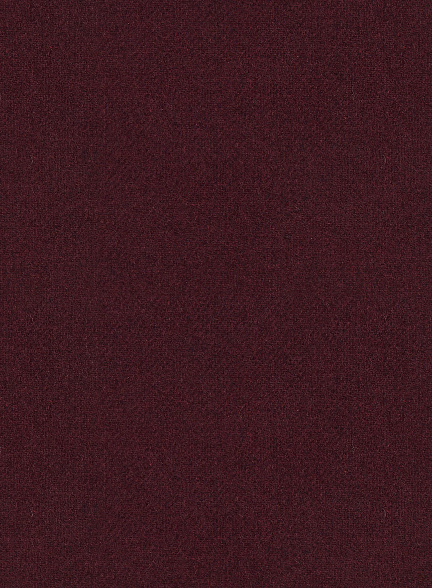 Dark Wine Heavy Tweed Waist Coat - StudioSuits