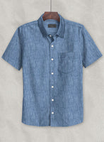Dublin Ink Blue Linen Shirt - StudioSuits