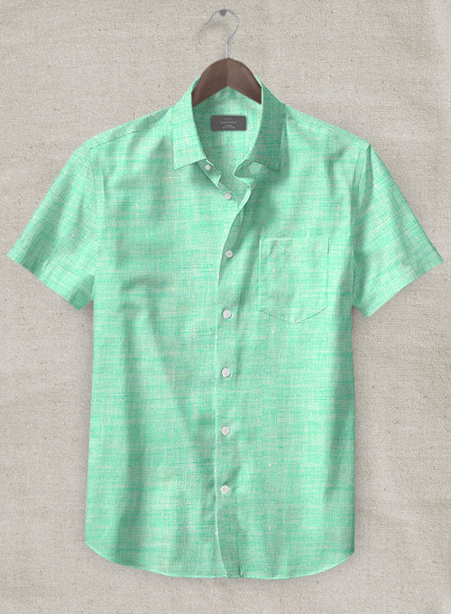 Dublin Shell Green Linen Shirt - StudioSuits