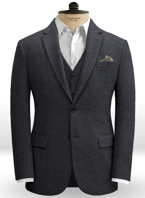Charcoal Denim Tweed Jacket - StudioSuits