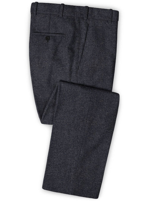 Charcoal Denim Tweed Pants - StudioSuits