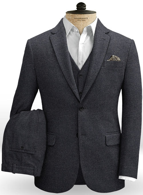 Charcoal Denim Tweed Suit - StudioSuits