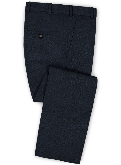 Deep Blue Herringbone Tweed Suit - StudioSuits