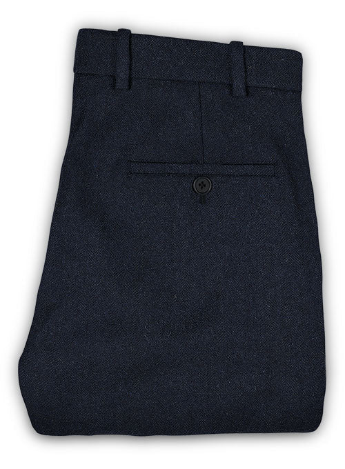 Deep Blue Herringbone Tweed Suit - StudioSuits