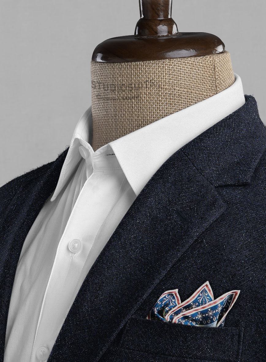 Deep Blue Herringbone Tweed Suit - StudioSuits