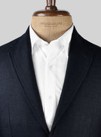 Deep Blue Herringbone Tweed Parker Style Sports Coat - StudioSuits