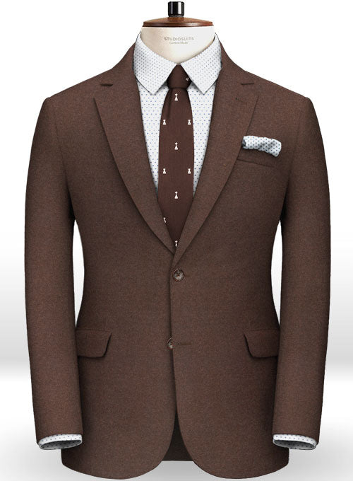 Dark Brown Flannel Wool Suit - StudioSuits