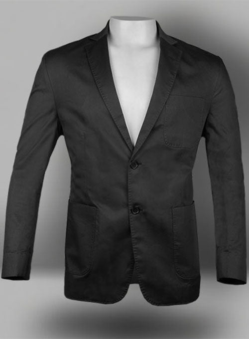 Super Dark Gray Fine Twill Jacket - StudioSuits